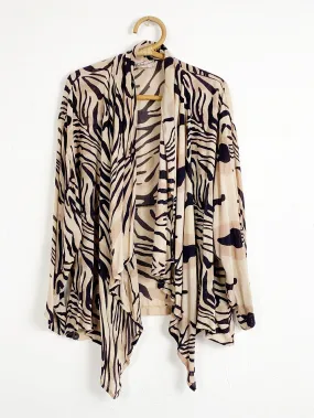 Sterling Style Animal Print Wrap Cardigan