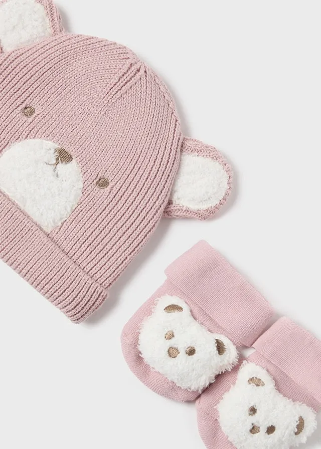 Teddy Bear Hat and Winter Sock Set