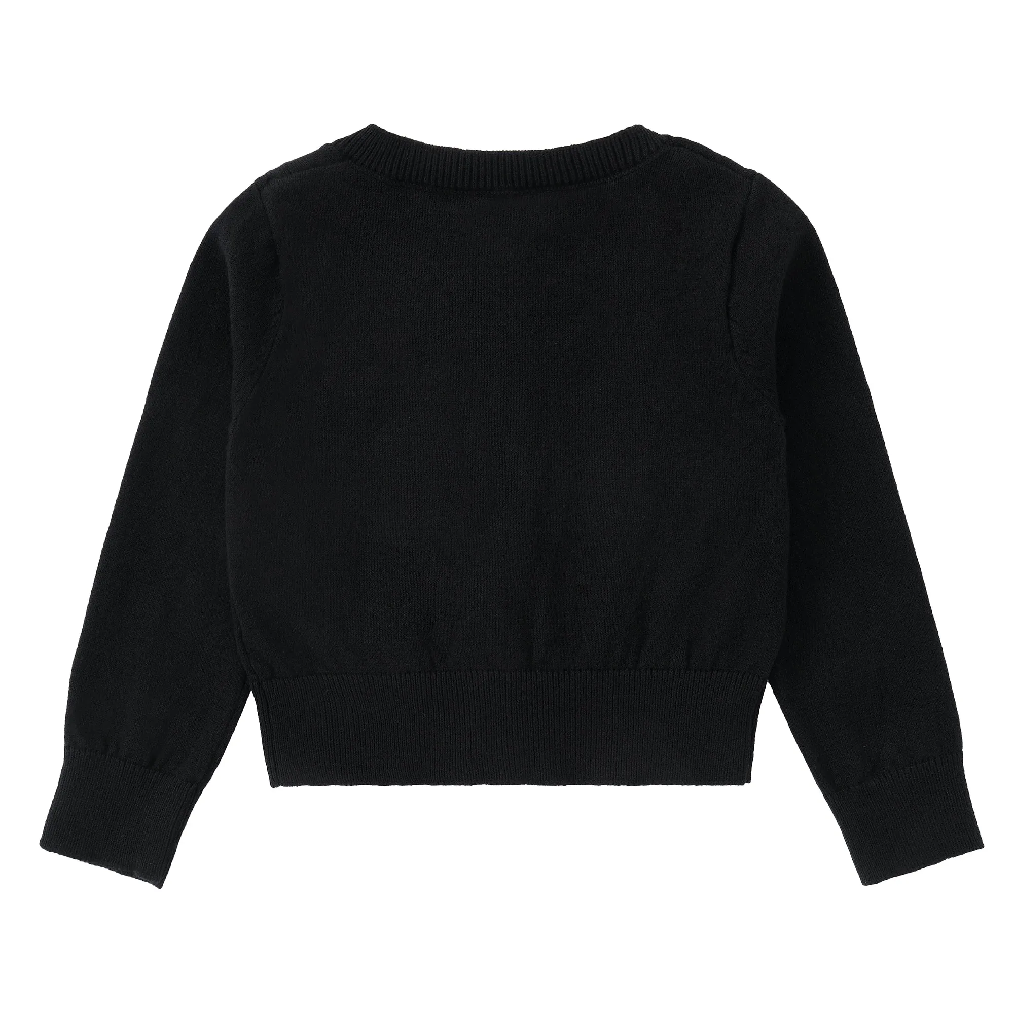 Teens Black Cropped Cardigan