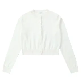 Teens Ivory Cropped Cardigan