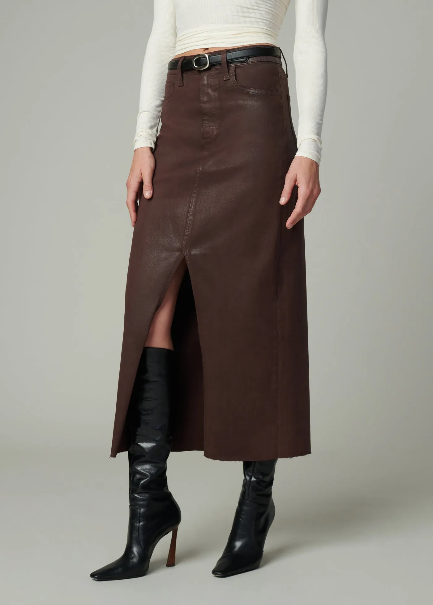 THE EVA COATED MAXI SKIRT