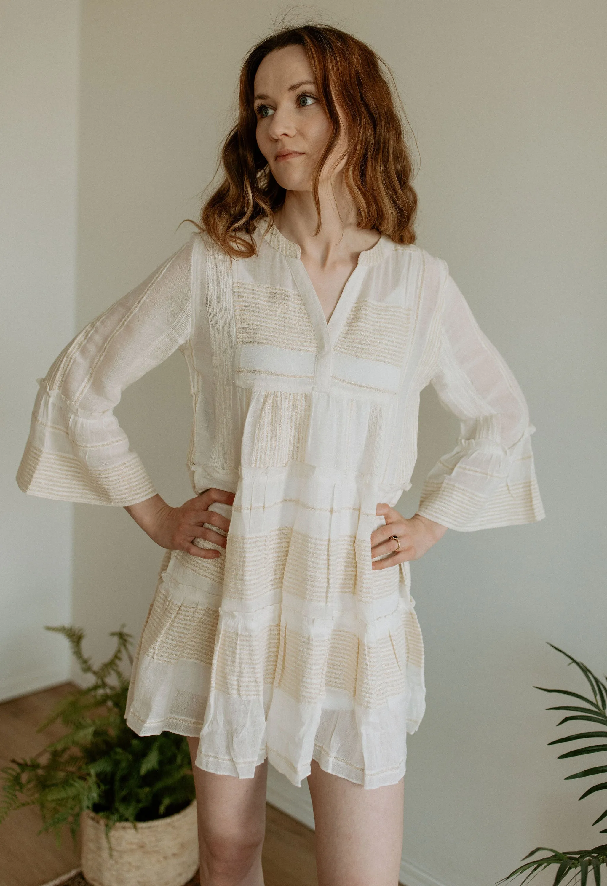 The Sauvie Dress by Elan - Natural   Gold