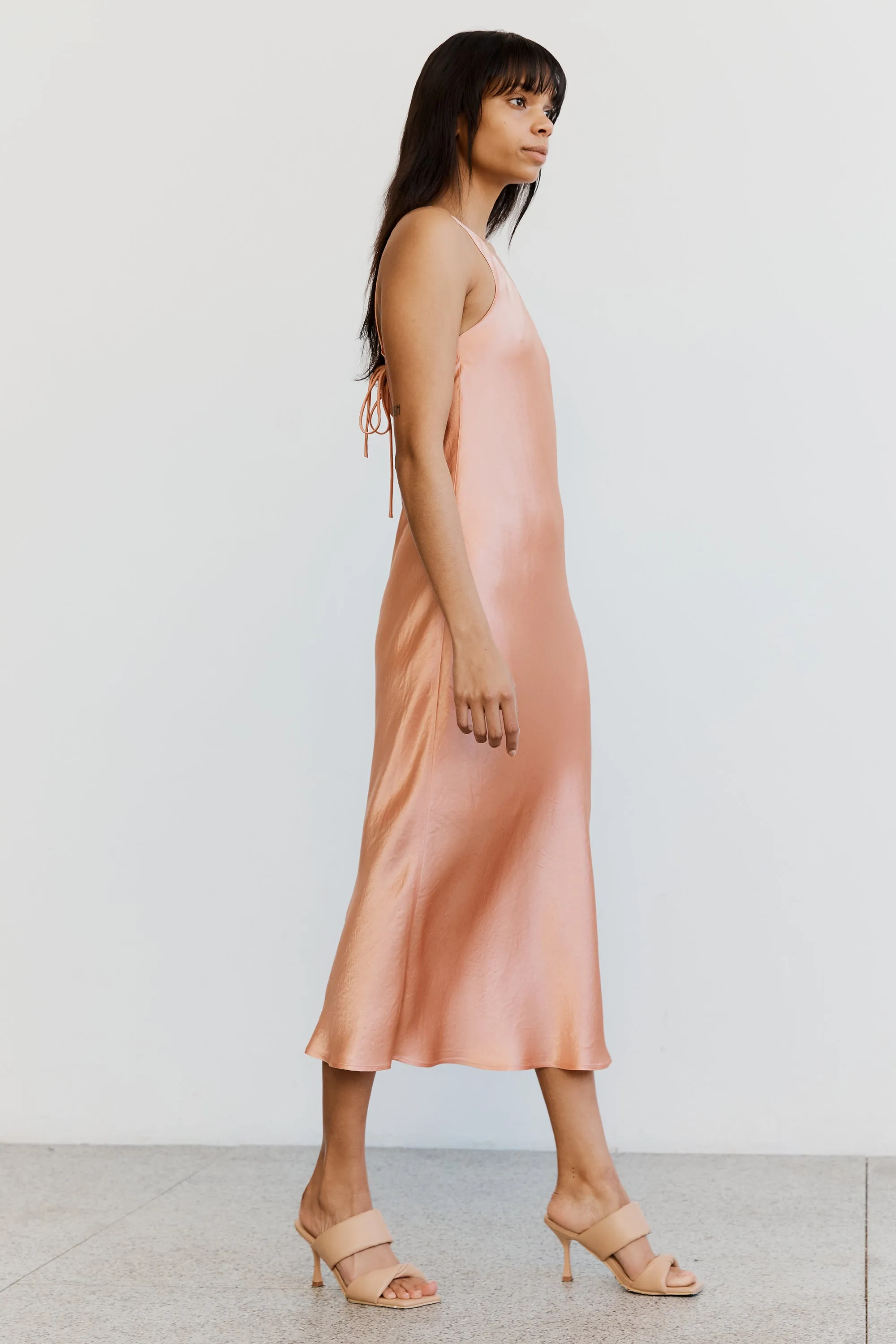 Third Form Crush Bias One Shoulder Midi Dress - Guava