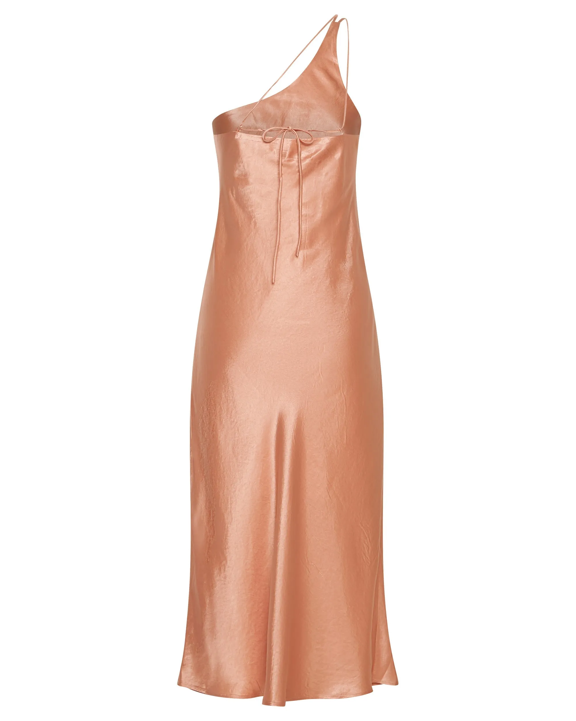 Third Form Crush Bias One Shoulder Midi Dress - Guava