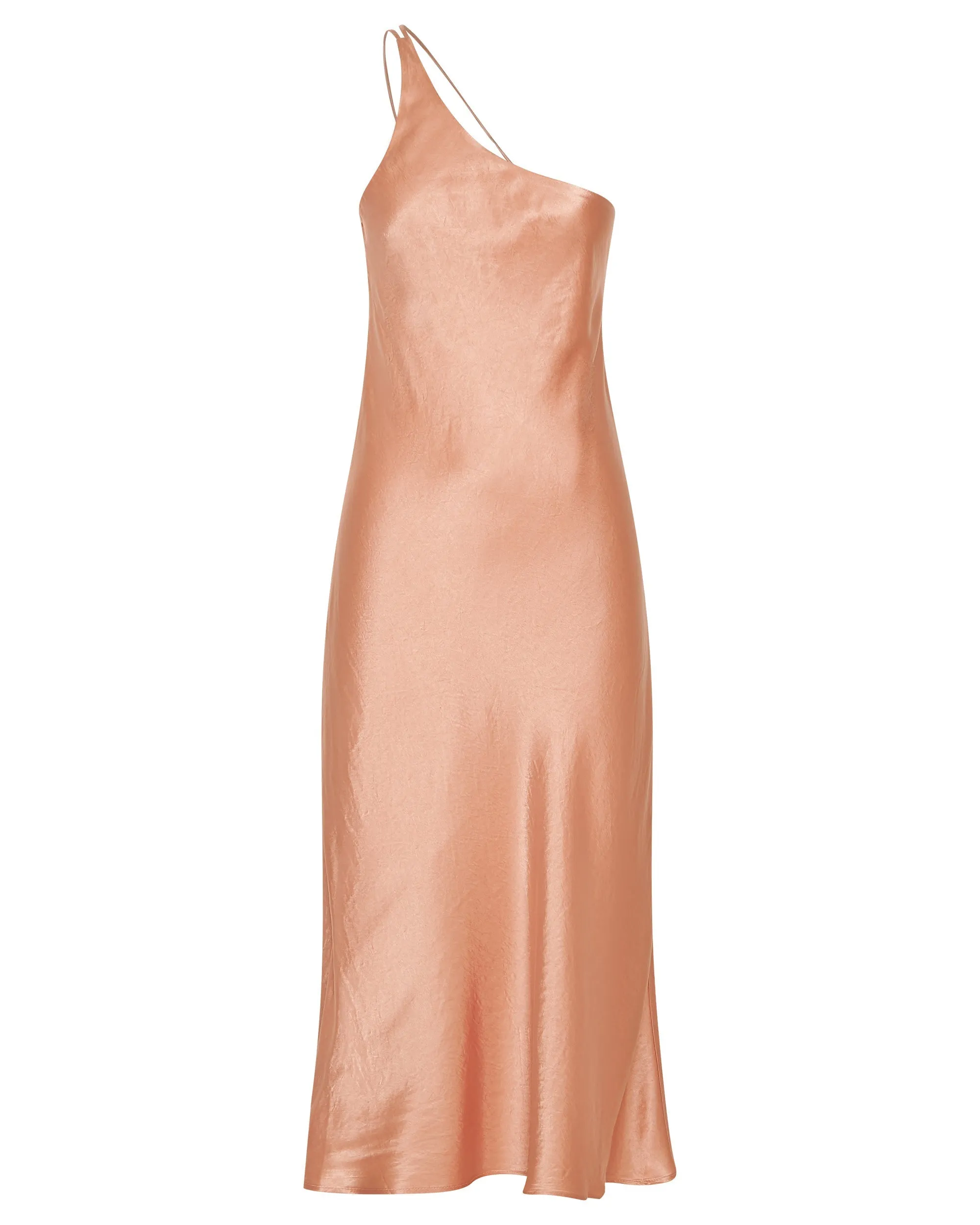 Third Form Crush Bias One Shoulder Midi Dress - Guava