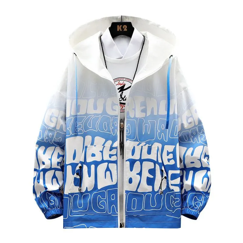 Trendy Casual Letter Print Raincoat Hooded Jacket