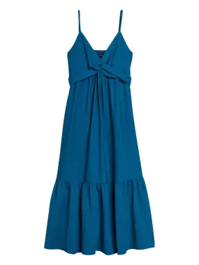 Twist-Front Maxi Dress in Underwater Turquoise