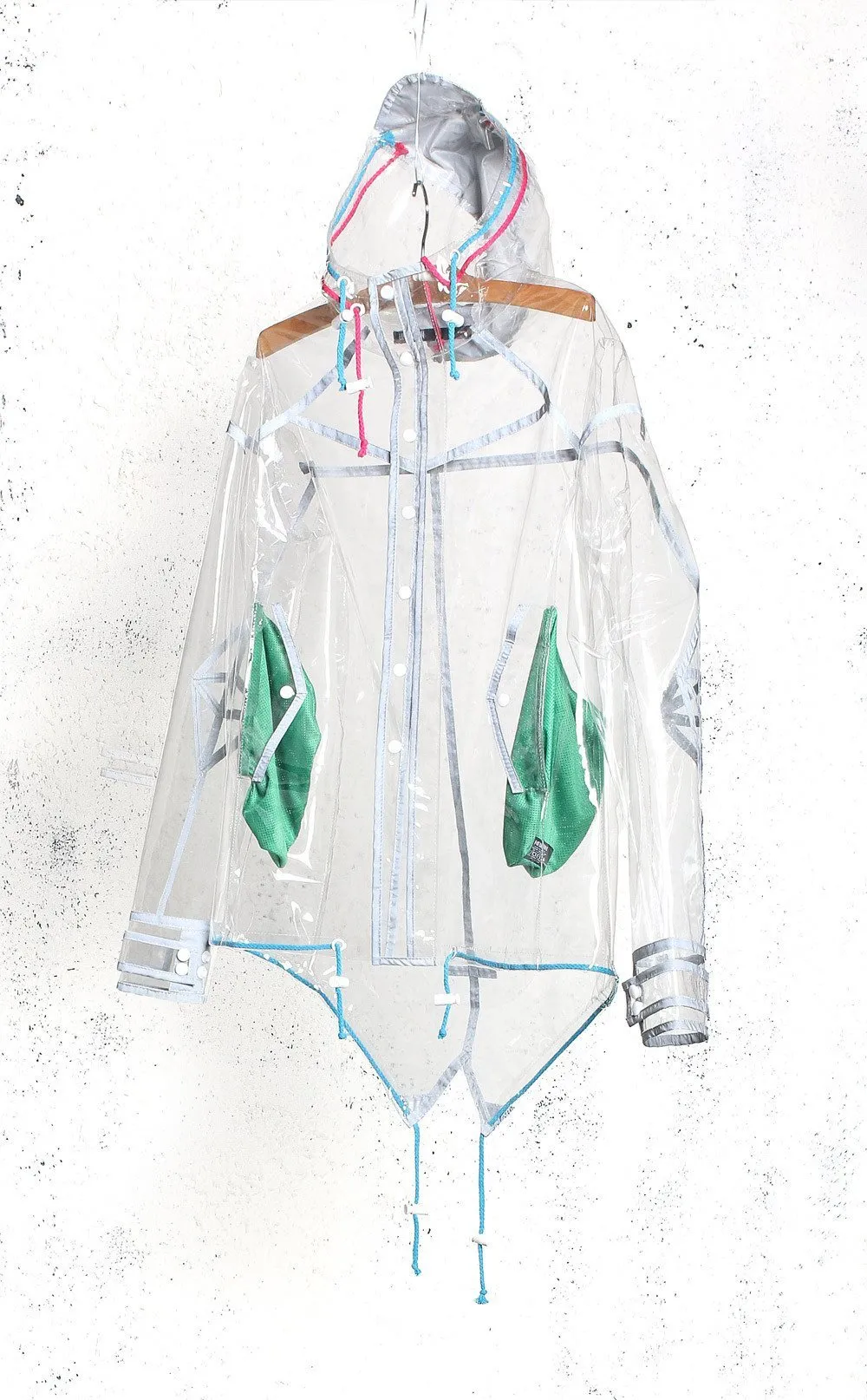 Unknown clear raincoat with 3M piping