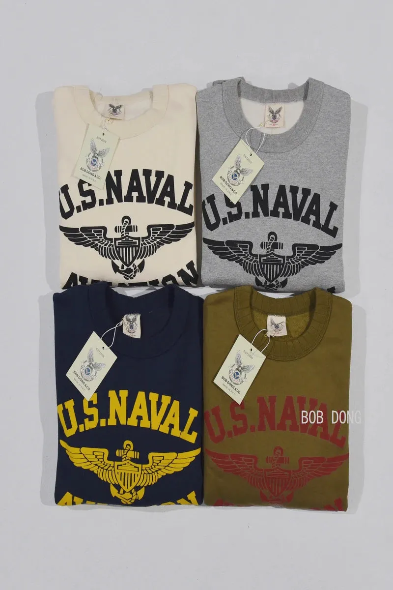 US Naval Aviation Sweatshirt Crewneck Military Print Fleece Pullover