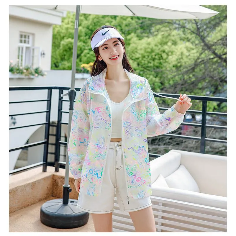 UV-Protective Silky Breathable Loose Fit Raincoat Hooded Jacket