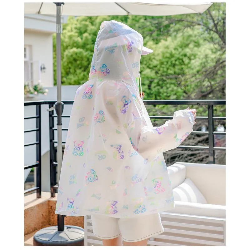 UV-Protective Silky Breathable Loose Fit Raincoat Hooded Jacket