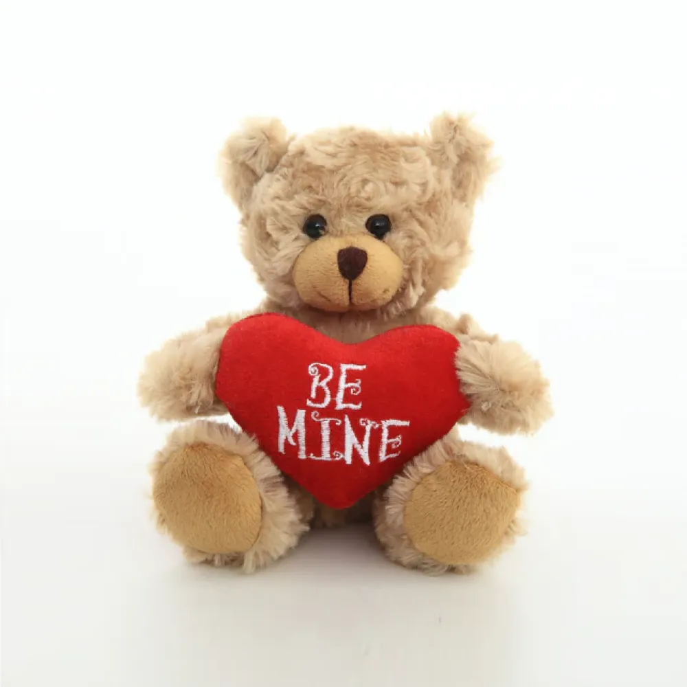 Valentine sitting beige bear  with message heart 6"