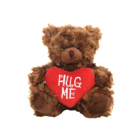 Valentine sitting chocolate bear with message heart 6"