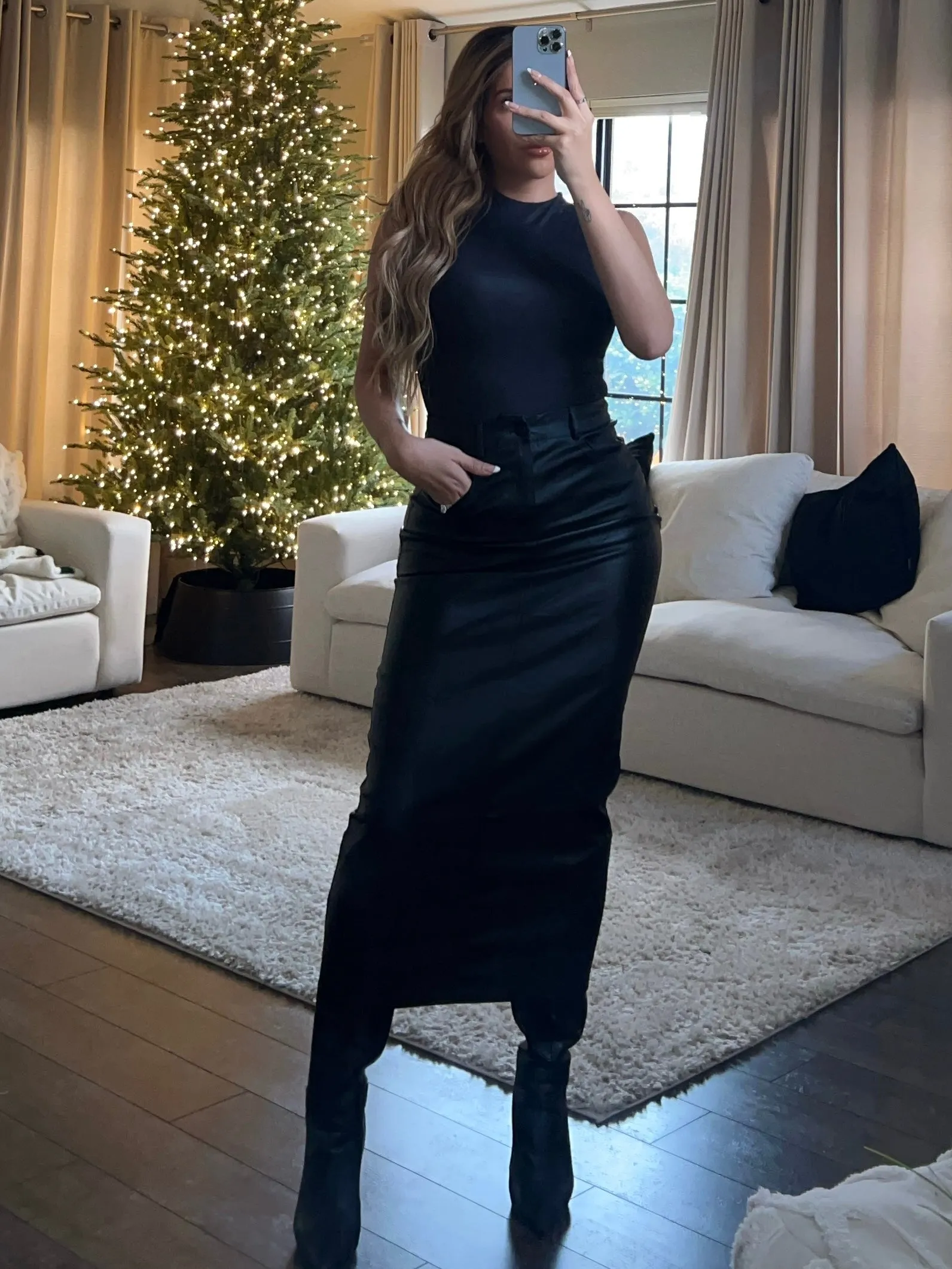 Vanessa High Waist Maxi Skirt (Black)