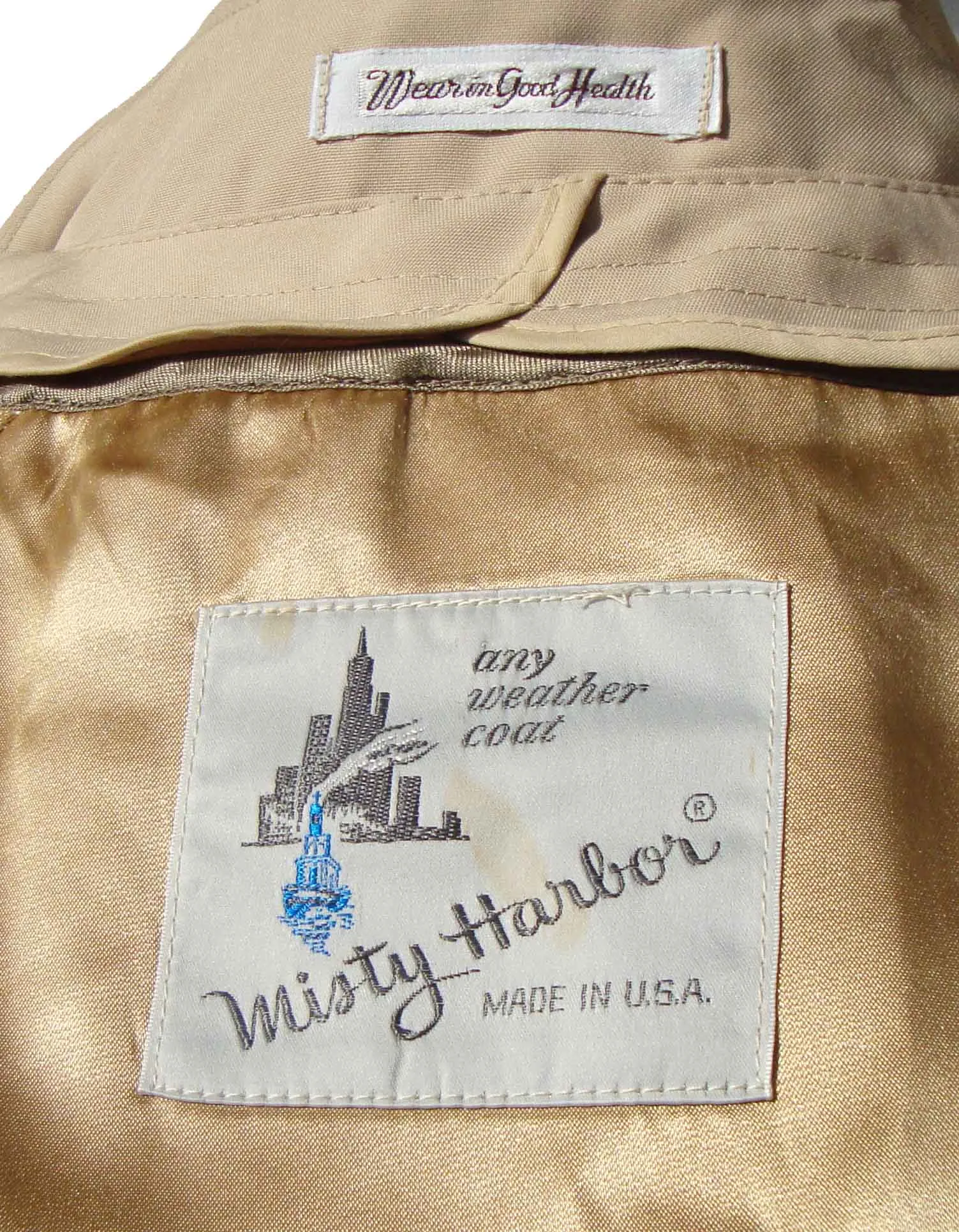 Vintage Trench Coat Misty Harbor Spy Girl Raincoat M