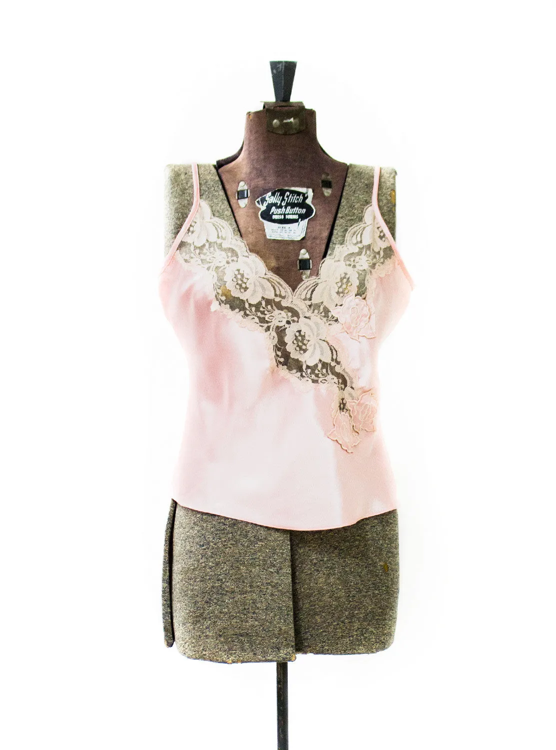 Vintage Women’s Pink Slip Lace Tops - Seashell Slip Top