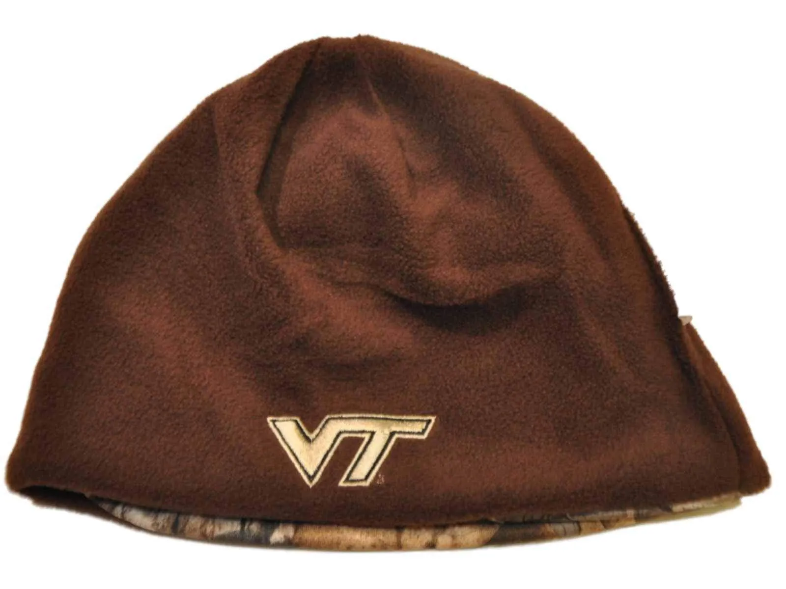 Virginia Tech Hokies TOW Camo Brown Trap 1 Reversible Knit Winter Beanie Hat Cap