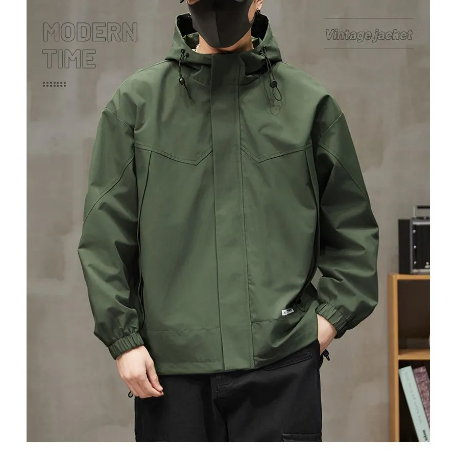 Waterproof Workwear Style Raincoat Hooded Jacket