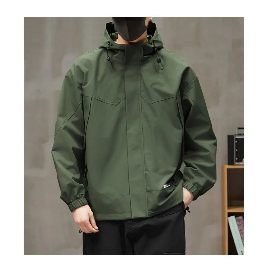 Waterproof Workwear Style Raincoat Hooded Jacket