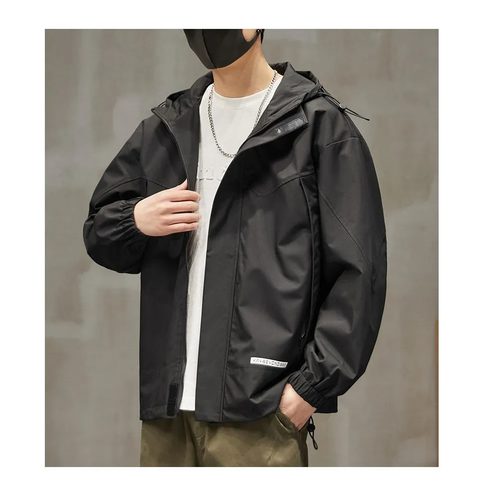 Waterproof Workwear Style Raincoat Hooded Jacket