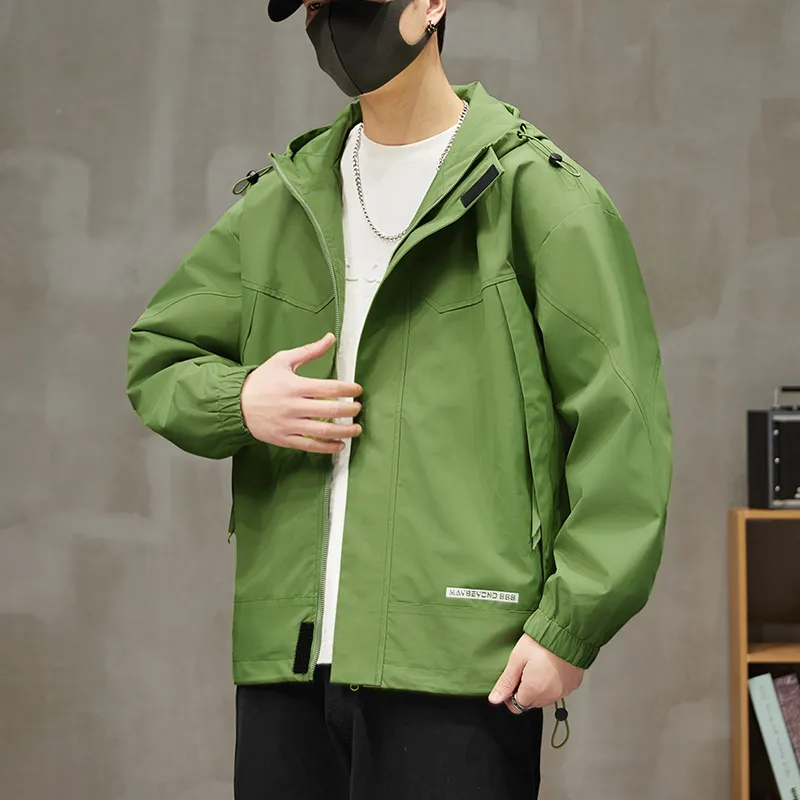 Waterproof Workwear Style Raincoat Hooded Jacket