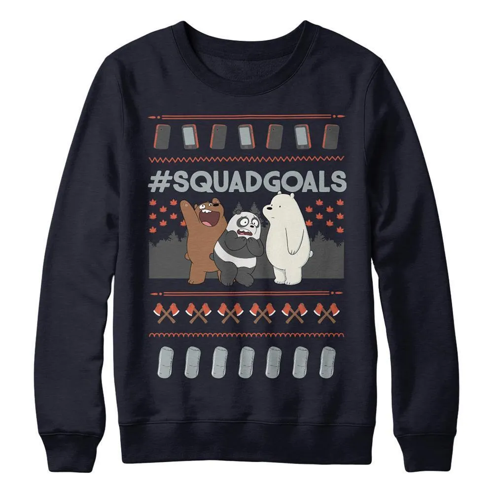 We Bare Bears Squad Goals Navy Pullover Sweatshirt