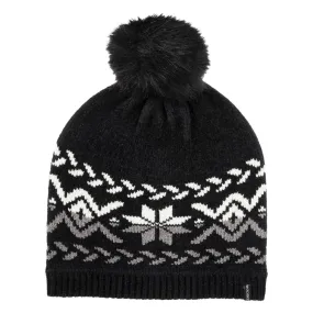 Women’s Chenille Snowflake Hat with Pom