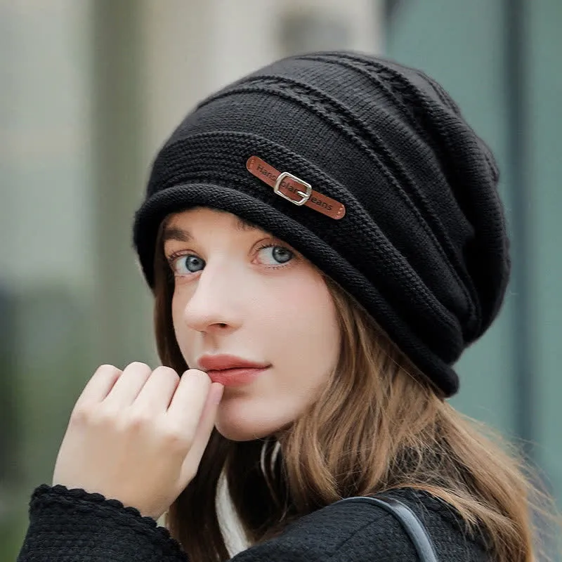 Women's Packable Winter Cap Pile Knitted Hat