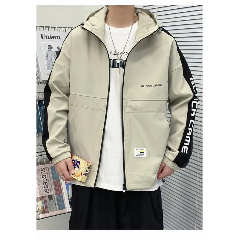 Workwear Style Versatile Casual Raincoat Hooded Jacket