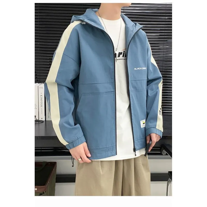 Workwear Style Versatile Casual Raincoat Hooded Jacket