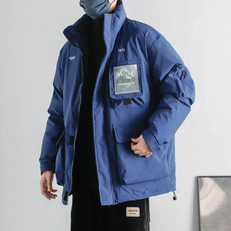 Workwear Style Versatile Multi-Pocket Raincoat Hooded Jacket