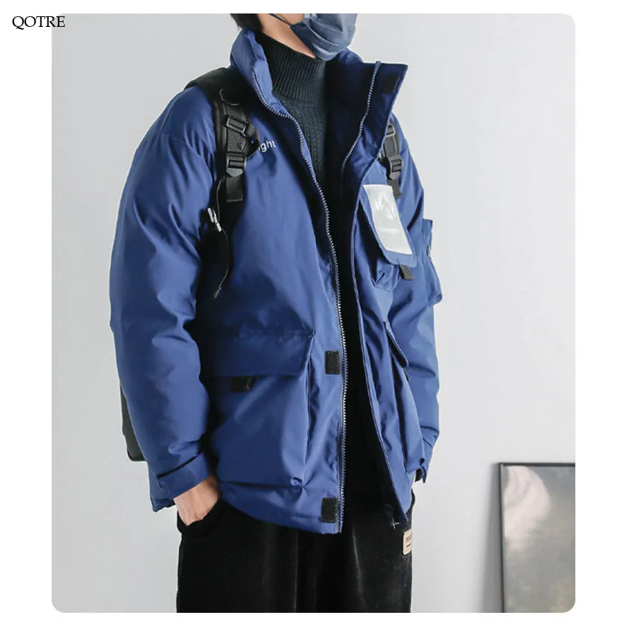 Workwear Style Versatile Multi-Pocket Raincoat Hooded Jacket