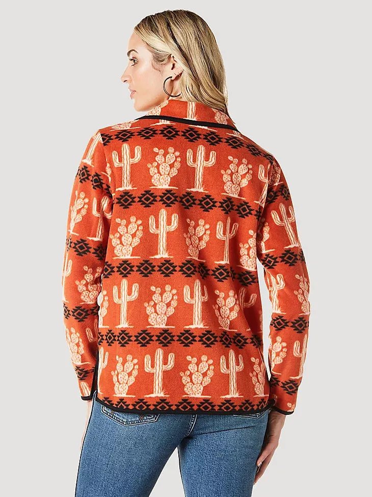 Wrangler Allover Cactus Quarter-Zip in Cinnabar