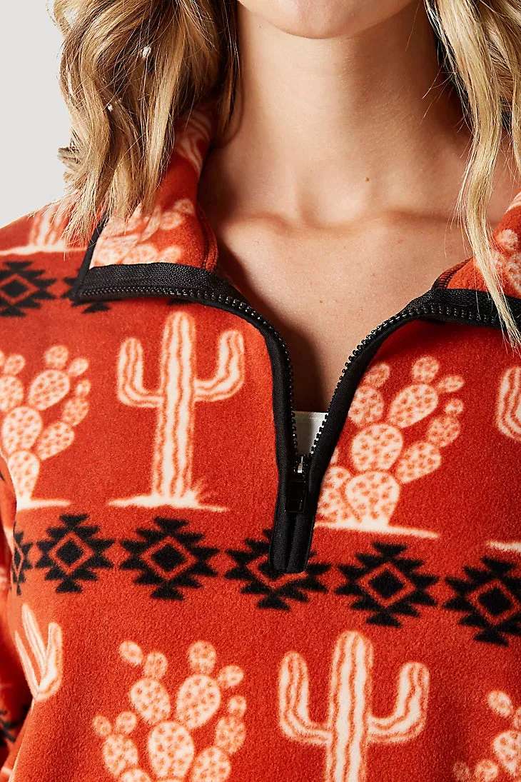 Wrangler Allover Cactus Quarter-Zip in Cinnabar