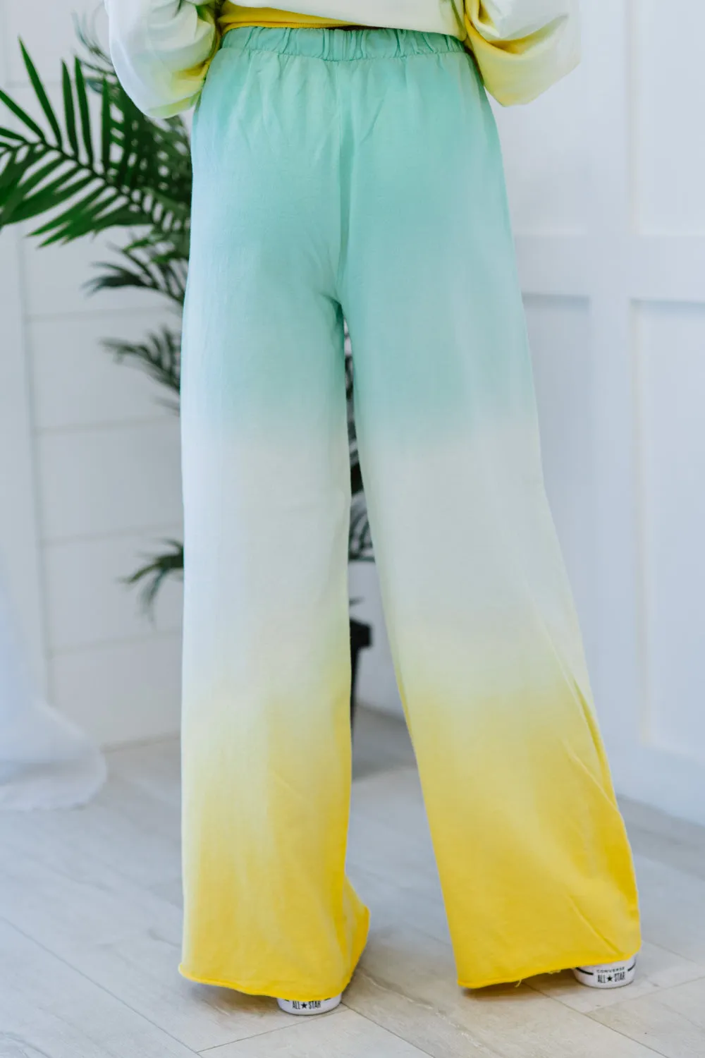 Zenana Hello Summer Full Size Run Ombre Wide Leg Sweat Pants