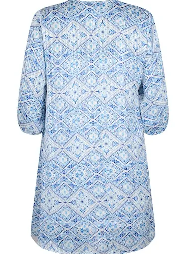 Zizzi Lucy Dress in Blue Print